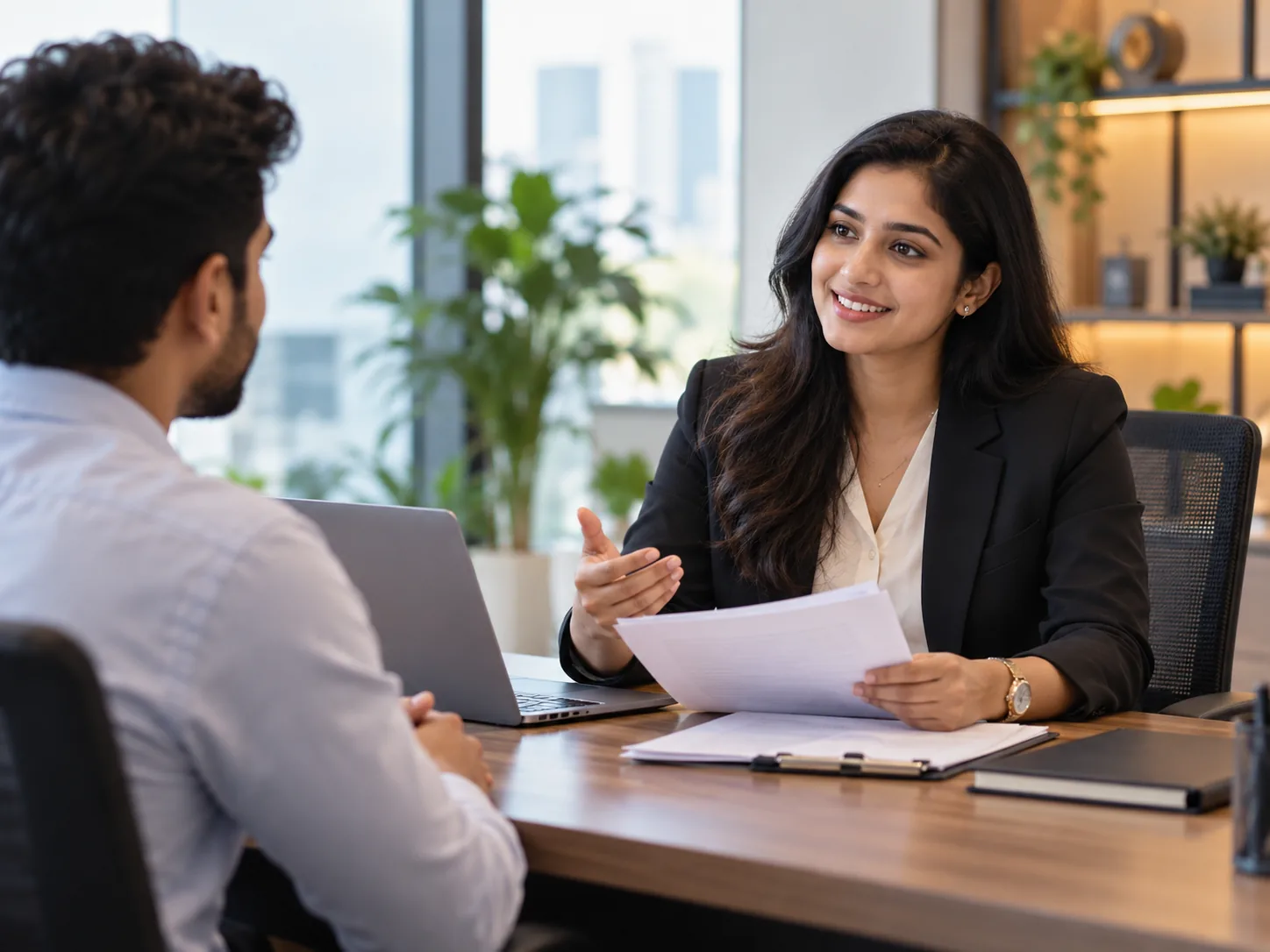 Illustrative professional HR recruitment discussion